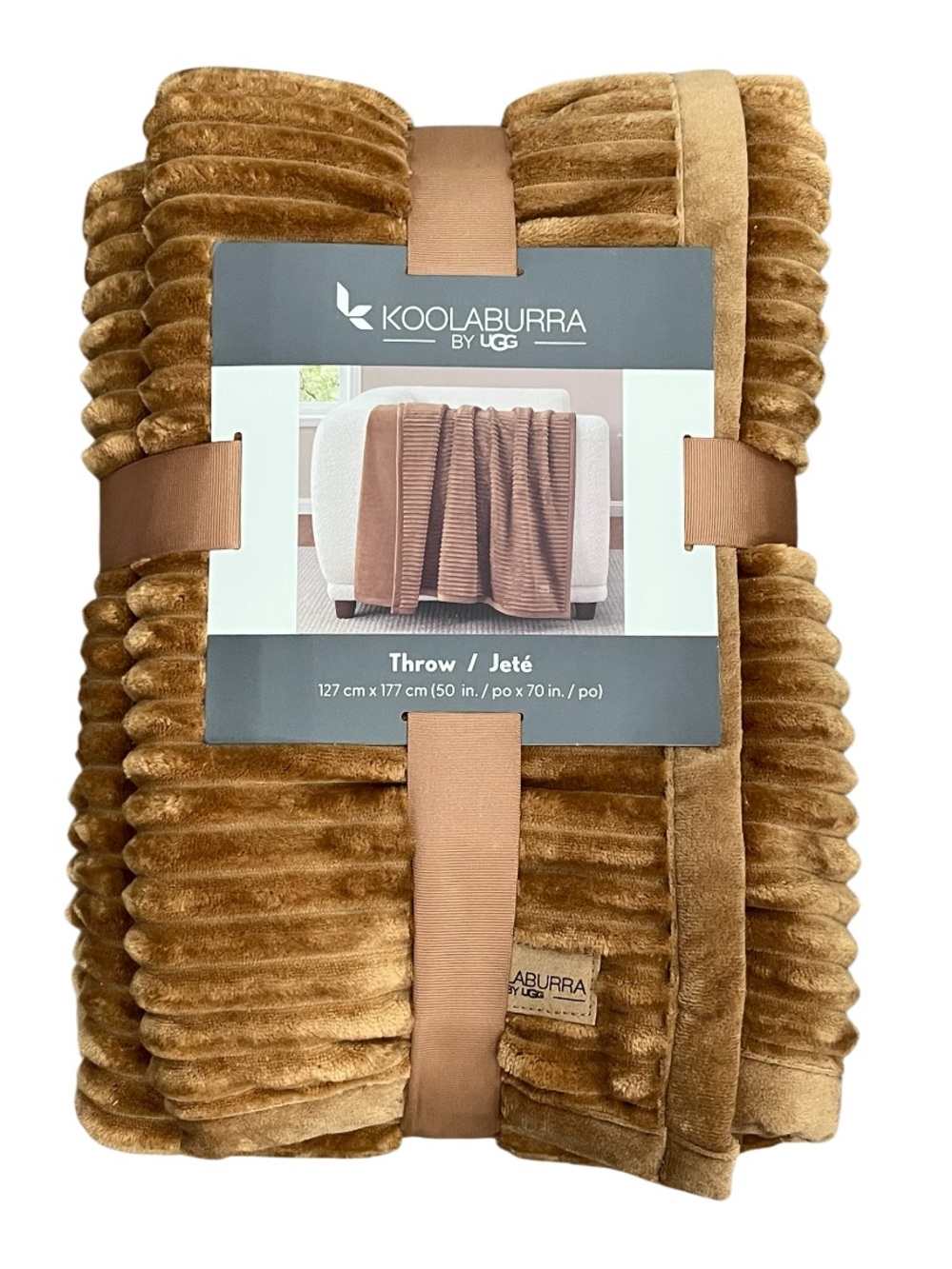 NWT Koolaburra by Ugg Throw 50” X 70” Camel Tan